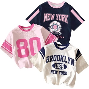 image:imageRoseSeek Girls 3 Packs T Shirts Set Letter Graphic Tees Short Sleeve Crew Neck Summer Tee ShirtMulticolor Pink