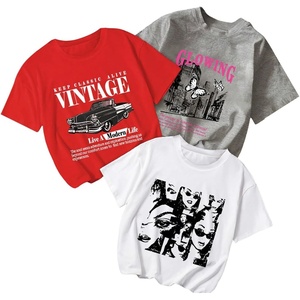 image:imageRoseSeek Girls 3 Packs T Shirts Set Letter Graphic Tees Short Sleeve Crew Neck Summer Tee ShirtPatterned Multicolor