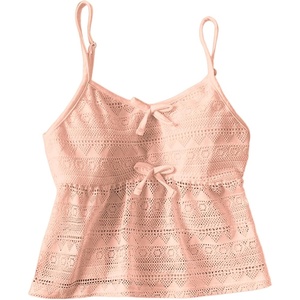 image:imageRoseSeek Girls Boho Bowknot Hollow Out Camisole Tops Spaghetti Strap V Neck Babydoll Crop TopApricot Beige