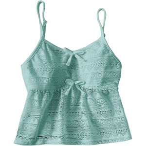 image:imageRoseSeek Girls Boho Bowknot Hollow Out Camisole Tops Spaghetti Strap V Neck Babydoll Crop TopMint Blue