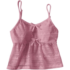 image:imageRoseSeek Girls Boho Bowknot Hollow Out Camisole Tops Spaghetti Strap V Neck Babydoll Crop TopPink