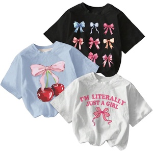 image:imageRoseSeek Girls Bow Cherry Graphic Tees Short Sleeve Crewneck Cute T Shirts Tops for Teens Summer TopsBlack White Blue