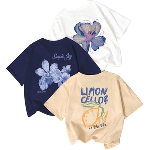 image:imageRoseSeek Girls Bow Cherry Graphic Tees Short Sleeve Crewneck Cute T Shirts Tops for Teens Summer TopsBlue Beige White