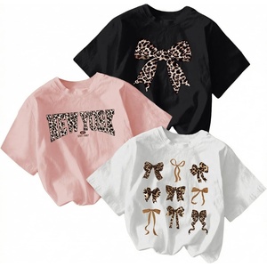 image:imageRoseSeek Girls Bow Cherry Graphic Tees Short Sleeve Crewneck Cute T Shirts Tops for Teens Summer TopsCheetah Multicolor