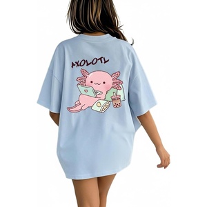 image:imageRoseSeek Girls Bow Leopard Graphic Tees Short Sleeve Preppy Summer T Shirt Aesthetic Baggy TopsCartoon Blue