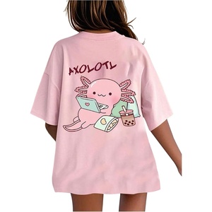 image:imageRoseSeek Girls Bow Leopard Graphic Tees Short Sleeve Preppy Summer T Shirt Aesthetic Baggy TopsCartoon Pink