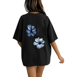 image:imageRoseSeek Girls Bow Leopard Graphic Tees Short Sleeve Preppy Summer T Shirt Aesthetic Baggy TopsFloral Black