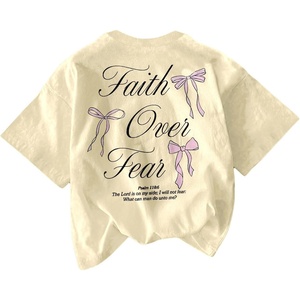 image:imageRoseSeek Girls Bowknot Letter Graphic Tshirt Short Sleeve Crew Neck Cute Summer Tee TopsLight Yellow