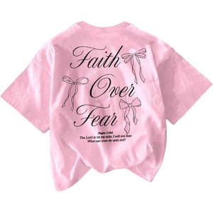 image:imageRoseSeek Girls Bowknot Letter Graphic Tshirt Short Sleeve Crew Neck Cute Summer Tee TopsSoft Pink