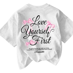 image:imageRoseSeek Girls Bowknot Letter Graphic Tshirt Short Sleeve Crew Neck Cute Summer Tee TopsWhite and Pink