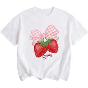image:imageRoseSeek Girls Bowknot Letter Graphic Tshirt Short Sleeve Crew Neck Cute Summer Tee TopsWhite and Red