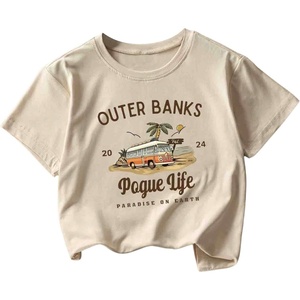 image:imageRoseSeek Girls Car Print Graphic Tees Short Sleeve TShirts Casual Crew Neck TopsApricot