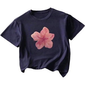 image:imageRoseSeek Girls Cherry Leopard Shirt Short Sleeve Loose Cute Summer T Shirt Trendy Aesthetic Baggy TopsDeep Blue
