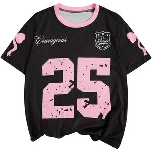 image:imageRoseSeek Girls Cherry Leopard Shirt Short Sleeve Loose Cute Summer T Shirt Trendy Aesthetic Baggy TopsMix Black