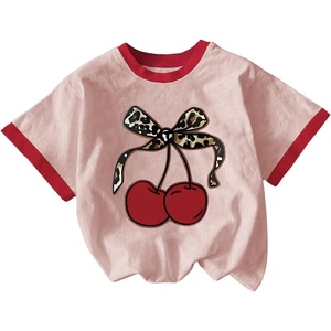 image:imageRoseSeek Girls Cherry Shirt Short Sleeve Colorblock Graphic Tees Cute Summer Shirts Y2k Aesthetic ClothesMulti Pink