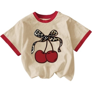 image:imageRoseSeek Girls Cherry Shirt Short Sleeve Colorblock Graphic Tees Cute Summer Shirts Y2k Aesthetic ClothesMulticolor