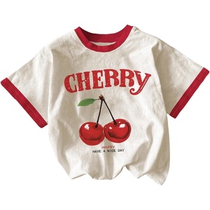 image:imageRoseSeek Girls Cherry Shirt Short Sleeve Colorblock Graphic Tees Cute Summer Shirts Y2k Aesthetic ClothesWhite