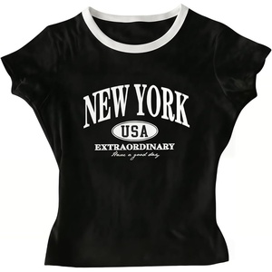 image:imageRoseSeek Girls Floral Graphic Crop Tops Tees Short Sleeve Crewneck Cute Slim Fit T Shirt Summer TopsMulticolor Black