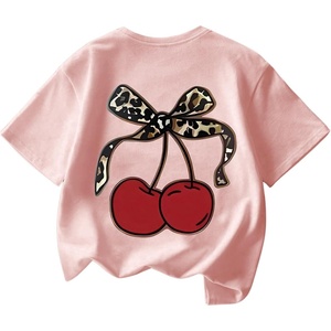 image:imageRoseSeek Girls Geometric Star Graphic Tee Tops Casual Summer Short Sleeve Crew Neck T ShirtCherry Pink