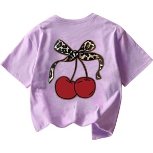 image:imageRoseSeek Girls Geometric Star Graphic Tee Tops Casual Summer Short Sleeve Crew Neck T ShirtCherry Purple