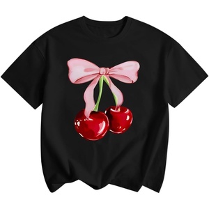 image:imageRoseSeek Girls Graphic Drop Shoulder Star Print Tee Tops Short Sleeve Crew Neck Summer ShirtsBlack