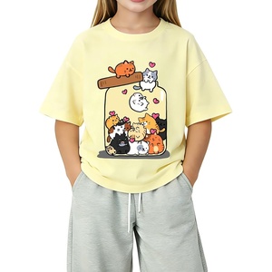 image:imageRoseSeek Girls Graphic Drop Shoulder Star Print Tee Tops Short Sleeve Crew Neck Summer ShirtsCartoon Yellow