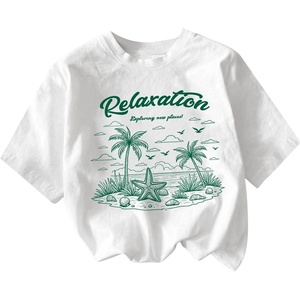 image:imageRoseSeek Girls Graphic Drop Shoulder Star Print Tee Tops Short Sleeve Crew Neck Summer ShirtsWhite and Green