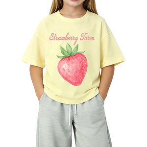 image:imageRoseSeek Girls Graphic Drop Shoulder Star Print Tee Tops Short Sleeve Crew Neck Summer ShirtsYellow