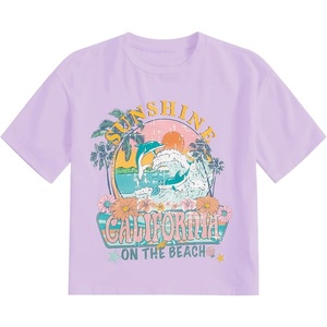 image:imageRoseSeek Girls Graphic Print Tee Shirt Round Neck Short Sleeve T Shirts Summer Cute Trendy TopsLetter Purple