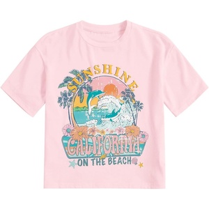 image:imageRoseSeek Girls Graphic Print Tee Shirt Round Neck Short Sleeve T Shirts Summer Cute Trendy TopsLight Pink