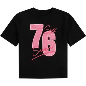 image:imageRoseSeek Girls Graphic Print Tee Shirt Round Neck Short Sleeve T Shirts Summer Cute Trendy TopsNumber Black