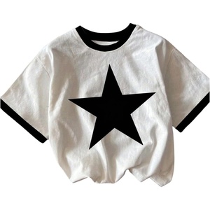 image:imageRoseSeek Girls Graphic Print Tee Shirt Round Neck Short Sleeve T Shirts Summer Cute Trendy TopsStar White