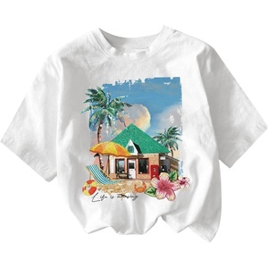 image:imageRoseSeek Girls Graphic Print Tee Shirt Round Neck Short Sleeve T Shirts Summer Cute Trendy TopsVacation White