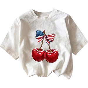 image:imageRoseSeek Girls Graphic Print Tee Shirt Round Neck Short Sleeve T Shirts Summer Cute Trendy TopsWhite With Cherry