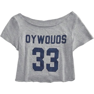 image:imageRoseSeek Girls Graphic Tees Off The Shoulder Tops Short Sleeve Jersey Shirts Y2K Crop TopsDeep Blue Grey