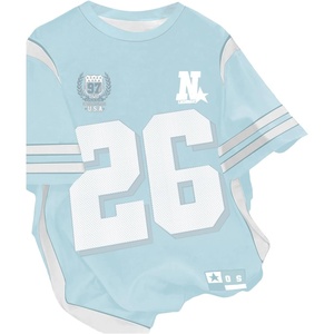 image:imageRoseSeek Girls Jersey Shirts Color Block Number Graphic Tees Short Sleeve Crew Neck Sports T ShirtLight Blue