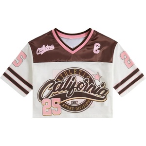 image:imageRoseSeek Girls Jersey Shirts Number Graphic Tees Half Sleeve Hip Hop Y2k Crop Tops Football JerseyMulticolor