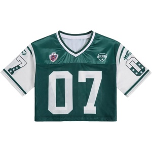image:imageRoseSeek Girls Jersey Shirts Number Graphic Tees Half Sleeve Hip Hop Y2k Crop Tops Football JerseyNumber Green