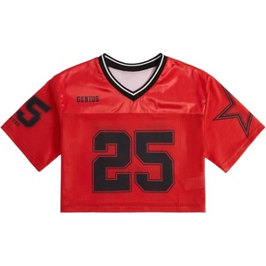 image:imageRoseSeek Girls Jersey Shirts Number Graphic Tees Half Sleeve Hip Hop Y2k Crop Tops Football JerseyRed