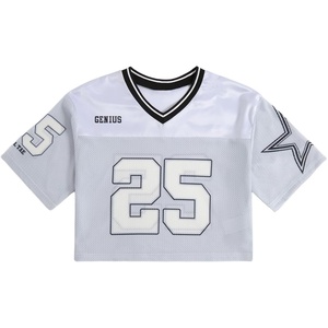 image:imageRoseSeek Girls Jersey Shirts Number Graphic Tees Half Sleeve Hip Hop Y2k Crop Tops Football JerseySilver