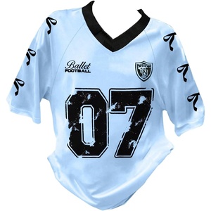image:imageRoseSeek Girls Jersey Y2K Oversized Graphic Number Print Tops V Neck Short Sleeve T Shirt Hip Pop Tee StreetwearBlue