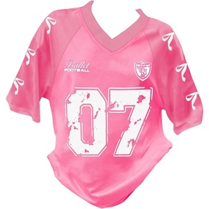 image:imageRoseSeek Girls Jersey Y2K Oversized Graphic Number Print Tops V Neck Short Sleeve T Shirt Hip Pop Tee StreetwearPeach Pink
