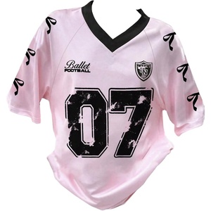 image:imageRoseSeek Girls Jersey Y2K Oversized Graphic Number Print Tops V Neck Short Sleeve T Shirt Hip Pop Tee StreetwearPink