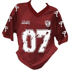 image:imageRoseSeek Girls Jersey Y2K Oversized Graphic Number Print Tops V Neck Short Sleeve T Shirt Hip Pop Tee StreetwearRed