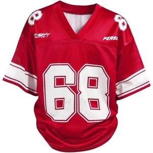 image:imageRoseSeek Girls Leopard Bows Graphic Tees Oversized Football Jersey Mesh Color Block Short Sleeve T ShirtPure Red
