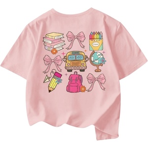 image:imageRoseSeek Girls Letter Animal Graphic Tees Short Sleeve Crewneck T Shirts Oversized Vacation Summer TopsBright Pink