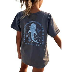 image:imageRoseSeek Girls Letter Animal Graphic Tees Short Sleeve Crewneck T Shirts Oversized Vacation Summer TopsDark Grey