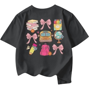image:imageRoseSeek Girls Letter Animal Graphic Tees Short Sleeve Crewneck T Shirts Oversized Vacation Summer TopsDark Medium Grey
