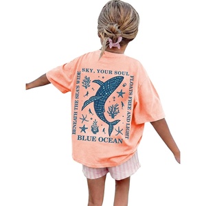 image:imageRoseSeek Girls Letter Animal Graphic Tees Short Sleeve Crewneck T Shirts Oversized Vacation Summer TopsDusty Coral Pink