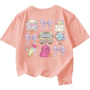 image:imageRoseSeek Girls Letter Animal Graphic Tees Short Sleeve Crewneck T Shirts Oversized Vacation Summer TopsDusty Pink